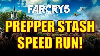 Far Cry 5: Prepper Stash Speed Run! GET 42 PERK POINTS IN 1HR + $$$, Helicopter, Muscle Car & More