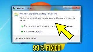 Windows Explorer has stopped working in Windows 7 / 8/10/11 - How To Fix has Stopped Working Error 