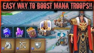 lords mobile : FASTEST WAY TO GET MANA BOOSTED TROOPS!! EASY 100K GEMS GAINED!! NEW UPDATES!