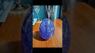 Elegant blue resin egg sculpture #resinepoxy #resinpour #resinart #gift #handmade