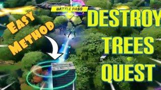 How To Complete Destroy Trees Quest in Fortnite Season 7 Easy Method