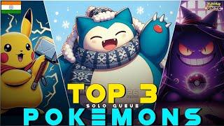 TOP 3 SOLO QUEUE POKEMONS FROM EACH CATEGORY TO REACH MASTER RANK 1600+ | POKEMON UNITE INDIA