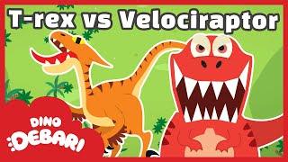  Super jump! The agile thief, the Velociraptor! | T-rex VS Velociraptor | DebariTV