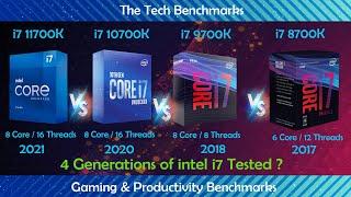 Intel i7 11700k vs Intel i7 10700k vs Intel i7 9700k vs Intel i7 8700|4 Generation of i7 Tested|