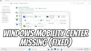 Windows Mobility Center Not Showing / Missing (Tidak Ada) SOLVED