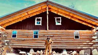 One man Building His Dream Cabin Alone in the Woods