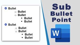 how to create sub bullet points in Microsoft word