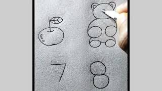 drawing using number || easy number drawing tutorial for beginners || easy drawing tutorial