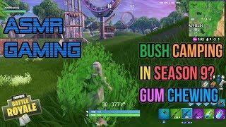 ASMR Gaming | Fortnite Bush Camping in Season 9? Gum Chewing Controller Sounds + Whispering