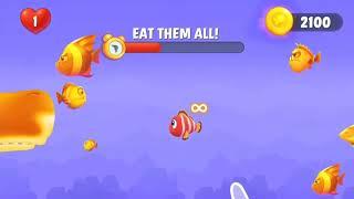 Fishdom game ads '142' Eat them all coin Power Up Booster