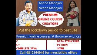 Promo video on C Programming by Anand Mahajan on Udemy and Tutorialspoint