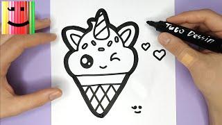 COMMENT DESSINER ET COLORIER UNE GLACE LICORNE TROP MIGNONNE - COLORIAGE POUR ENFANTS