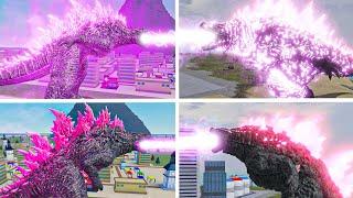 Evolved Godzilla Atomic Breath Normal Vs Supercharged Comparison - Kaiju Universe Vs Age Of Titans