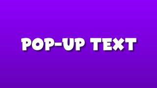 30 secs Pop-Up Text Tutorial | After Effects