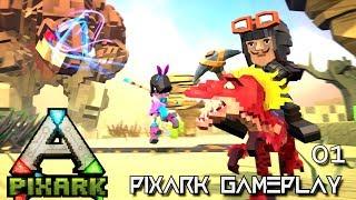 PixARK: NEW GAME EPIC START & FIRST TAME E01 !!! ( Pix ARK GAMEPLAY PRE EARLY ACCESS GAME )
