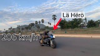 BMW S1000rr - 206km/h by La Hero/ Khmer Motor Review