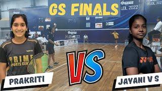 PRAKRITI BHARATH vs JAYANI V S || TAMILNADU STATE U-19 RANKING TOURNAMENT  - MADURAI 2023