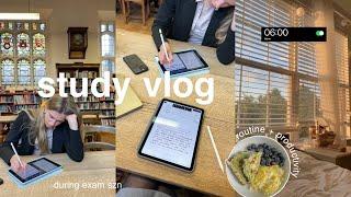 productive college day in my life during exam season | library, studying, friends & gym 