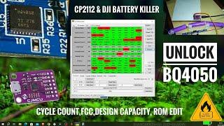 CP2112 and DJI Battery Killer Rewrite BQ4050ROM" Laptop battery data retrieval - BMS HACK