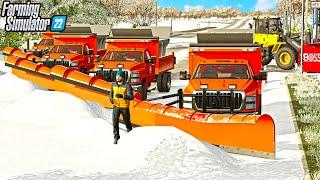 HUGE WINTER SNOW STORM! (24" DEEP) | CITY PLOW TRUCKS | FARMING SIMULATOR 22