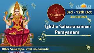 Navratri Day 1 - Lalitha Sahasranam Parayan | 3 Oct 2024 | Live From VDS Bangalore Ashram