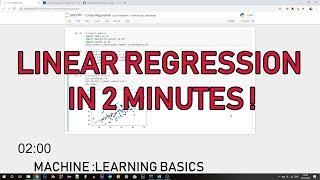 Linear Regression in 2 Minutes using Python - Scikit Learn - Machine Learning Basics