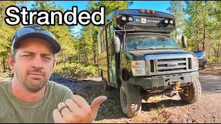 MONSTER School Bus Gets Stranded In The Woods.  Wrecker to the Rescue!