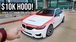 Installing an OEM CS/GTS Carbon hood on my F80 M3!