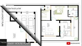 "Modern 35x55 House Plan: Efficient Design for Contemporary Living"
