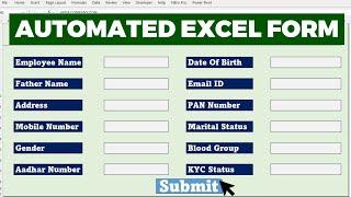 EASILY Make an Automated Data Entry Form in Excel |