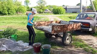 дом в деревне стройка началась обкладка газоблоком