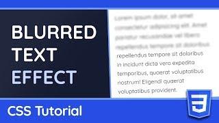 How to Blur Text (with Animations) - CSS Tutorial