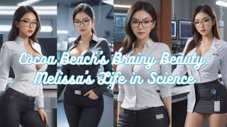 Cocoa Beach's Brainy Beauty: Melissa's Life in Science [AI Art] (Model Melissa)