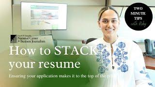 How to STACK your resume - Two Minute Tips with Ruby