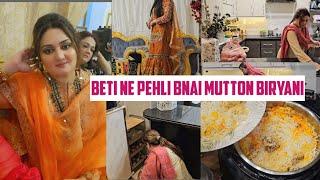 Beti ne bnai mutton Biryani || Mere susral wale ghar kiun ni ate || Mehndi attend krne gaon gai