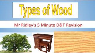 Mr Ridley’s Quick Revision  Types of Wood