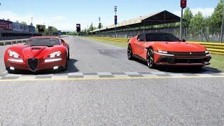 Ferrari 12 Cilindri vs Alfa Romeo Montreal Concept at Monza Full Course