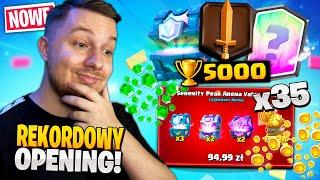 Otworzyłem 35 SKRZYNEK i wbiłem 5000  w Clash Royale ...  (mega OPENING!)