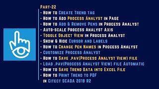 Part-22 | Trend & Process Analyst | Use of .pav File | Auto-load .pav File | Citect SCADA 2018 R2 |