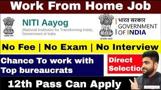 Work From Home Job | NITI Aayog | 12th Pass Job | Government Job Vacancy 2023 | Online Job | Jobs