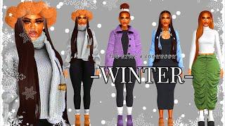 Cozy Winter Lookbook With CC Links | The Sims 4