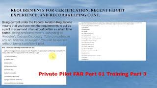 Private Pilot FAR 61 Ground Knowledge Training-Lesson 3