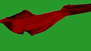 Flying Red Cloth on Green Screen | Red Dupatta Animation