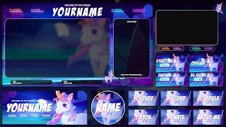 Cute Stream Overlay Template | PSD Download