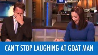 News Anchors Can't Stop Laughing At Goat Man