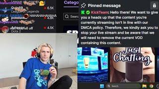 xQc Gets DMCA Warning while watching Ibai's Stream