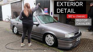 Exterior Detail on REDTOP VAUXHALL CAVALIER 1990 | 90’s classic car | wash, gloss, protect