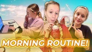 Online School Morning Routine 2021 *Skincare and Stretching Habits* | COUCH SISTERS