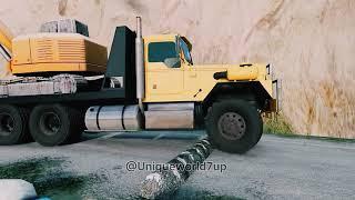 Truck Vs Speed Bumps Ultra HD 4K #subscribe #viralvideo #uniqueworld7up