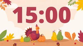 15 minute timer thanksgiving  | Turkey Gobble Alarm at the End!